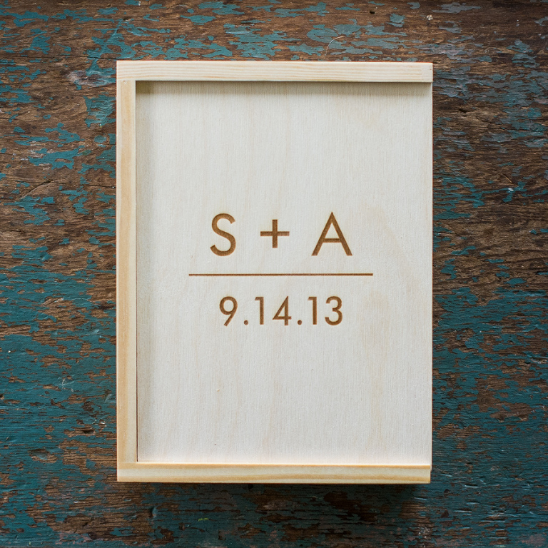 wooden wedding album